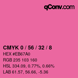 カラーコード: CMYK 0 / 56 / 32 / 8 | qconv.com