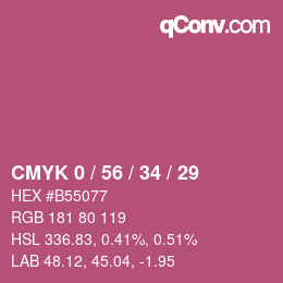 Farbcode: CMYK 0 / 56 / 34 / 29 | qconv.com