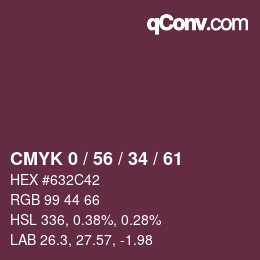 Farbcode: CMYK 0 / 56 / 34 / 61 | qconv.com