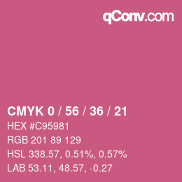 カラーコード: CMYK 0 / 56 / 36 / 21 | qconv.com