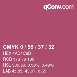 Color code: CMYK 0 / 56 / 37 / 32 | qconv.com