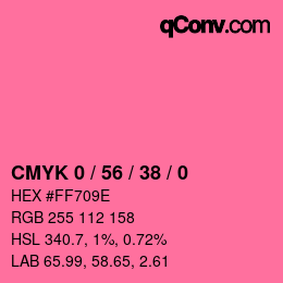 カラーコード: CMYK 0 / 56 / 38 / 0 | qconv.com