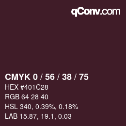 Color code: CMYK 0 / 56 / 38 / 75 | qconv.com
