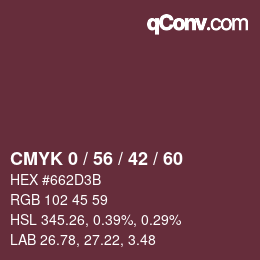 颜色代码: CMYK 0 / 56 / 42 / 60 | qconv.com