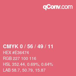 Color code: CMYK 0 / 56 / 49 / 11 | qconv.com