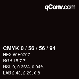 颜色代码: CMYK 0 / 56 / 56 / 94 | qconv.com