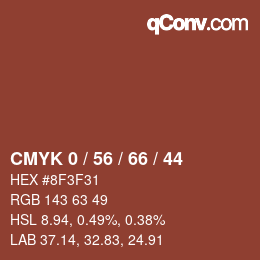 Farbcode: CMYK 0 / 56 / 66 / 44 | qconv.com