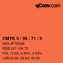 Farbcode: CMYK 0 / 56 / 71 / 3 | qconv.com