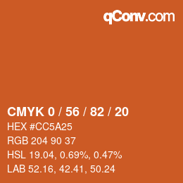 Color code: CMYK 0 / 56 / 82 / 20 | qconv.com