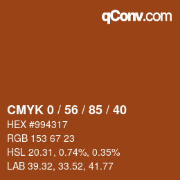 Color code: CMYK 0 / 56 / 85 / 40 | qconv.com