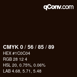 颜色代码: CMYK 0 / 56 / 85 / 89 | qconv.com