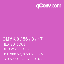 颜色代码: CMYK 0 / 56 / 8 / 17 | qconv.com