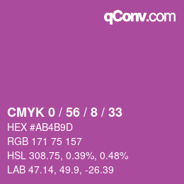 Color code: CMYK 0 / 56 / 8 / 33 | qconv.com