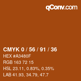Color code: CMYK 0 / 56 / 91 / 36 | qconv.com