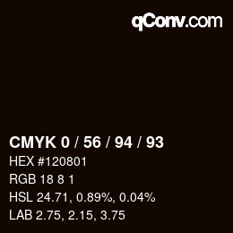 Farbcode: CMYK 0 / 56 / 94 / 93 | qconv.com