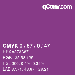 カラーコード: CMYK 0 / 57 / 0 / 47 | qconv.com