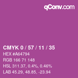 Color code: CMYK 0 / 57 / 11 / 35 | qconv.com