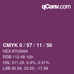 カラーコード: CMYK 0 / 57 / 11 / 56 | qconv.com