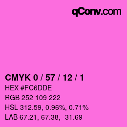 Color code: CMYK 0 / 57 / 12 / 1 | qconv.com
