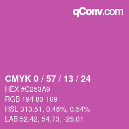 カラーコード: CMYK 0 / 57 / 13 / 24 | qconv.com