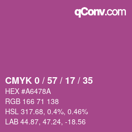 颜色代码: CMYK 0 / 57 / 17 / 35 | qconv.com