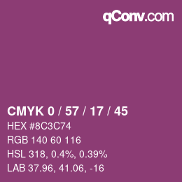 Color code: CMYK 0 / 57 / 17 / 45 | qconv.com
