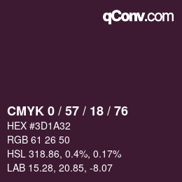 Farbcode: CMYK 0 / 57 / 18 / 76 | qconv.com