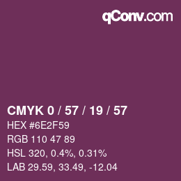 Color code: CMYK 0 / 57 / 19 / 57 | qconv.com