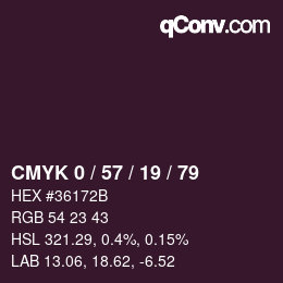 Color code: CMYK 0 / 57 / 19 / 79 | qconv.com