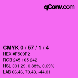 カラーコード: CMYK 0 / 57 / 1 / 4 | qconv.com