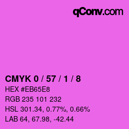 カラーコード: CMYK 0 / 57 / 1 / 8 | qconv.com