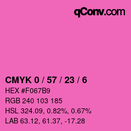 カラーコード: CMYK 0 / 57 / 23 / 6 | qconv.com
