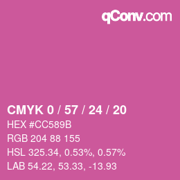 Color code: CMYK 0 / 57 / 24 / 20 | qconv.com