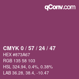 Color code: CMYK 0 / 57 / 24 / 47 | qconv.com