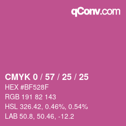 Color code: CMYK 0 / 57 / 25 / 25 | qconv.com