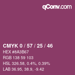 Color code: CMYK 0 / 57 / 25 / 46 | qconv.com