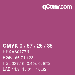 Color code: CMYK 0 / 57 / 26 / 35 | qconv.com