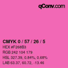 カラーコード: CMYK 0 / 57 / 26 / 5 | qconv.com
