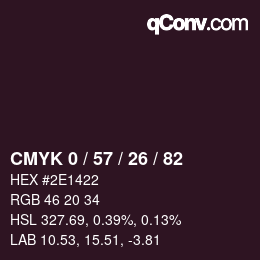 Color code: CMYK 0 / 57 / 26 / 82 | qconv.com