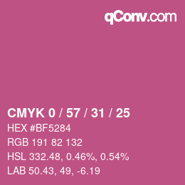 Color code: CMYK 0 / 57 / 31 / 25 | qconv.com