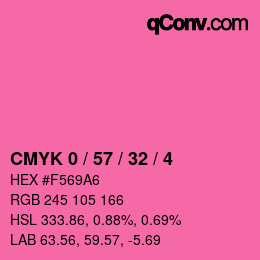 カラーコード: CMYK 0 / 57 / 32 / 4 | qconv.com