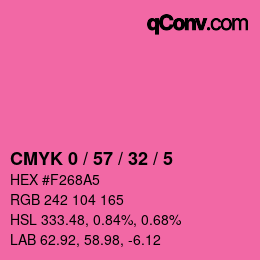 Farbcode: CMYK 0 / 57 / 32 / 5 | qconv.com