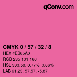 カラーコード: CMYK 0 / 57 / 32 / 8 | qconv.com