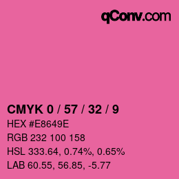 カラーコード: CMYK 0 / 57 / 32 / 9 | qconv.com
