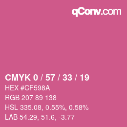 Code couleur: CMYK 0 / 57 / 33 / 19 | qconv.com
