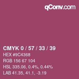 カラーコード: CMYK 0 / 57 / 33 / 39 | qconv.com