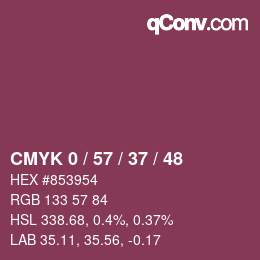 Farbcode: CMYK 0 / 57 / 37 / 48 | qconv.com