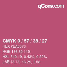 颜色代码: CMYK 0 / 57 / 38 / 27 | qconv.com