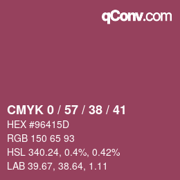 颜色代码: CMYK 0 / 57 / 38 / 41 | qconv.com