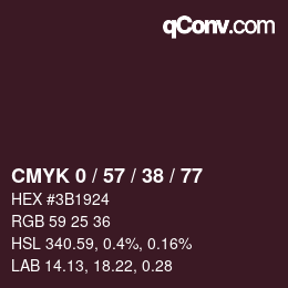 Color code: CMYK 0 / 57 / 38 / 77 | qconv.com